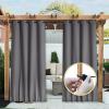 image:imageNICETOWN 2 Panels Weighted Blackout Cabana Curtains Outdoor Patio W52 x L84 Windproof Top amp Bottom Grommet amp Back Tab Thermal Heavyweight Drapes Keep Privacy for YardPorch Biscotti BeigeGrey