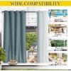 image:imageNICETOWN 2 Panels Weighted Blackout Cabana Curtains Outdoor Patio W52 x L84 Windproof Top amp Bottom Grommet amp Back Tab Thermal Heavyweight Drapes Keep Privacy for YardPorch Biscotti BeigeGreyish Blue