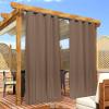 image:imageNICETOWN 2 Panels Weighted Blackout Cabana Curtains Outdoor Patio W52 x L84 Windproof Top amp Bottom Grommet amp Back Tab Thermal Heavyweight Drapes Keep Privacy for YardPorch Biscotti BeigeTan