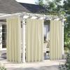 image:imageNICETOWN 2 Panels Weighted Blackout Cabana Curtains Outdoor Patio W52 x L84 Windproof Top amp Bottom Grommet amp Back Tab Thermal Heavyweight Drapes Keep Privacy for YardPorch Biscotti BeigeLight Beige