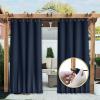 image:imageNICETOWN 2 Panels Weighted Blackout Cabana Curtains Outdoor Patio W52 x L84 Windproof Top amp Bottom Grommet amp Back Tab Thermal Heavyweight Drapes Keep Privacy for YardPorch Biscotti BeigeNavy Blue