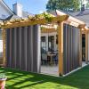 image:imageNICETOWN 2 Panels Weighted Blackout Cabana Curtains Outdoor Patio W52 x L84 Windproof Top amp Bottom Grommet amp Back Tab Thermal Heavyweight Drapes Keep Privacy for YardPorch Biscotti BeigeGrey
