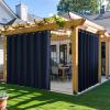 image:imageNICETOWN 2 Panels Weighted Blackout Cabana Curtains Outdoor Patio W52 x L84 Windproof Top amp Bottom Grommet amp Back Tab Thermal Heavyweight Drapes Keep Privacy for YardPorch Biscotti BeigeNavy Blue
