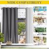 image:imageNICETOWN 2 Panels Weighted Blackout Cabana Curtains Outdoor Patio W52 x L84 Windproof Top amp Bottom Grommet amp Back Tab Thermal Heavyweight Drapes Keep Privacy for YardPorch Biscotti BeigeGrey