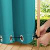 image:imageNICETOWN 2 Panels Weighted Blackout Cabana Curtains Outdoor Patio W52 x L84 Windproof Top amp Bottom Grommet amp Back Tab Thermal Heavyweight Drapes Keep Privacy for YardPorch Biscotti BeigePeacock Teal