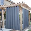image:imageNICETOWN 2 Panels Weighted Blackout Cabana Curtains Outdoor Patio W52 x L84 Windproof Top amp Bottom Grommet amp Back Tab Thermal Heavyweight Drapes Keep Privacy for YardPorch Biscotti BeigeStone Blue