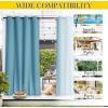 image:imageNICETOWN 2 Panels Weighted Blackout Cabana Curtains Outdoor Patio W52 x L84 Windproof Top amp Bottom Grommet amp Back Tab Thermal Heavyweight Drapes Keep Privacy for YardPorch Biscotti BeigeTeal Blue