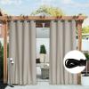 image:imageNICETOWN 2 Panels Weighted Blackout Cabana Curtains Outdoor Patio W52 x L84 Windproof Top amp Bottom Grommet amp Back Tab Thermal Heavyweight Drapes Keep Privacy for YardPorch Biscotti BeigeNatural