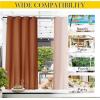 image:imageNICETOWN 2 Panels Weighted Blackout Cabana Curtains Outdoor Patio W52 x L84 Windproof Top amp Bottom Grommet amp Back Tab Thermal Heavyweight Drapes Keep Privacy for YardPorch Biscotti BeigeBurnt Orange