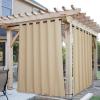 image:imageNICETOWN 2 Panels Weighted Blackout Cabana Curtains Outdoor Patio W52 x L84 Windproof Top amp Bottom Grommet amp Back Tab Thermal Heavyweight Drapes Keep Privacy for YardPorch Biscotti BeigeLight Beige