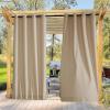 image:imageNICETOWN 2 Panels Weighted Blackout Cabana Curtains Outdoor Patio W52 x L84 Windproof Top amp Bottom Grommet amp Back Tab Thermal Heavyweight Drapes Keep Privacy for YardPorch Biscotti BeigeTaupe