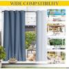 image:imageNICETOWN 2 Panels Weighted Blackout Cabana Curtains Outdoor Patio W52 x L84 Windproof Top amp Bottom Grommet amp Back Tab Thermal Heavyweight Drapes Keep Privacy for YardPorch Biscotti BeigeStone Blue