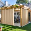 image:imageNICETOWN 2 Panels Weighted Blackout Cabana Curtains Outdoor Patio W52 x L84 Windproof Top amp Bottom Grommet amp Back Tab Thermal Heavyweight Drapes Keep Privacy for YardPorch Biscotti BeigeBiscotti Beige