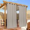 image:imageNICETOWN 2 Panels Weighted Blackout Cabana Curtains Outdoor Patio W52 x L84 Windproof Top amp Bottom Grommet amp Back Tab Thermal Heavyweight Drapes Keep Privacy for YardPorch Biscotti BeigeNatural