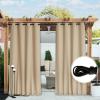image:imageNICETOWN 2 Panels Weighted Blackout Cabana Curtains Outdoor Patio W52 x L84 Windproof Top amp Bottom Grommet amp Back Tab Thermal Heavyweight Drapes Keep Privacy for YardPorch Biscotti BeigeBiscotti Beige