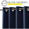 image:imageNICETOWN 2 Panels Weighted Blackout Cabana Curtains Outdoor Patio W52 x L84 Windproof Top amp Bottom Grommet amp Back Tab Thermal Heavyweight Drapes Keep Privacy for YardPorch Biscotti BeigeNavy Blue