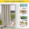 image:imageNICETOWN 2 Panels Weighted Blackout Cabana Curtains Outdoor Patio W52 x L84 Windproof Top amp Bottom Grommet amp Back Tab Thermal Heavyweight Drapes Keep Privacy for YardPorch Biscotti BeigeNatural