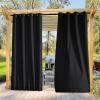 image:imageNICETOWN 2 Panels Weighted Blackout Cabana Curtains Outdoor Patio W52 x L84 Windproof Top amp Bottom Grommet amp Back Tab Thermal Heavyweight Drapes Keep Privacy for YardPorch Biscotti BeigeBlack