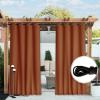 image:imageNICETOWN 2 Panels Weighted Blackout Cabana Curtains Outdoor Patio W52 x L84 Windproof Top amp Bottom Grommet amp Back Tab Thermal Heavyweight Drapes Keep Privacy for YardPorch Biscotti BeigeBurnt Orange