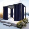 image:imageNICETOWN 2 Panels Weighted Blackout Cabana Curtains Outdoor Patio W52 x L84 Windproof Top amp Bottom Grommet amp Back Tab Thermal Heavyweight Drapes Keep Privacy for YardPorch Biscotti BeigeDark Blue