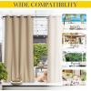 image:imageNICETOWN 2 Panels Weighted Blackout Cabana Curtains Outdoor Patio W52 x L84 Windproof Top amp Bottom Grommet amp Back Tab Thermal Heavyweight Drapes Keep Privacy for YardPorch Biscotti BeigeBiscotti Beige