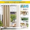 image:imageNICETOWN 2 Panels Weighted Blackout Cabana Curtains Outdoor Patio W52 x L84 Windproof Top amp Bottom Grommet amp Back Tab Thermal Heavyweight Drapes Keep Privacy for YardPorch Biscotti BeigeBiscotti Beige