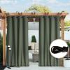 image:imageNICETOWN 2 Panels Weighted Blackout Cabana Curtains Outdoor Patio W52 x L84 Windproof Top amp Bottom Grommet amp Back Tab Thermal Heavyweight Drapes Keep Privacy for YardPorch Biscotti BeigeGreyish Green
