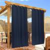 image:imageNICETOWN 2 Panels Weighted Blackout Cabana Curtains Outdoor Patio W52 x L84 Windproof Top amp Bottom Grommet amp Back Tab Thermal Heavyweight Drapes Keep Privacy for YardPorch Biscotti BeigeNavy Blue