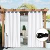 image:imageNICETOWN 2 Panels Weighted Blackout Cabana Curtains Outdoor Patio W52 x L84 Windproof Top amp Bottom Grommet amp Back Tab Thermal Heavyweight Drapes Keep Privacy for YardPorch Biscotti BeigePure White