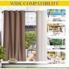 image:imageNICETOWN 2 Panels Weighted Blackout Cabana Curtains Outdoor Patio W52 x L84 Windproof Top amp Bottom Grommet amp Back Tab Thermal Heavyweight Drapes Keep Privacy for YardPorch Biscotti BeigeTan