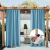 image:imageNICETOWN 2 Panels Weighted Blackout Cabana Curtains Outdoor Patio W52 x L84 Windproof Top amp Bottom Grommet amp Back Tab Thermal Heavyweight Drapes Keep Privacy for YardPorch Biscotti BeigeTeal Blue