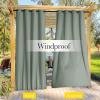 image:imageNICETOWN 2 Panels Weighted Blackout Cabana Curtains Outdoor Patio W52 x L84 Windproof Top amp Bottom Grommet amp Back Tab Thermal Heavyweight Drapes Keep Privacy for YardPorch Biscotti BeigeSage Green