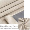 image:imageNICETOWN Blackout Door Curtain  Blinds for Indoor Windows Thermal Insulated Trica Window Covering for Patio French Door Front Privacy Sidelight Glass Curtain W26 x L72 inch 1 Panel GreyCream
