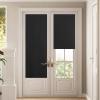 image:imageNICETOWN Blackout Door Curtain  Blinds for Indoor Windows Thermal Insulated Trica Window Covering for Patio French Door Front Privacy Sidelight Glass Curtain W26 x L72 inch 1 Panel GreyWith Pole  Black