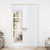 image:imageNICETOWN Blackout Door Curtain  Blinds for Indoor Windows Thermal Insulated Trica Window Covering for Patio French Door Front Privacy Sidelight Glass Curtain W26 x L72 inch 1 Panel GreyWhite