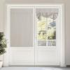 image:imageNICETOWN Blackout Door Curtain  Blinds for Indoor Windows Thermal Insulated Trica Window Covering for Patio French Door Front Privacy Sidelight Glass Curtain W26 x L72 inch 1 Panel GreyLight Flaxen