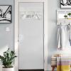 image:imageNICETOWN Blackout Door Curtain  Blinds for Indoor Windows Thermal Insulated Trica Window Covering for Patio French Door Front Privacy Sidelight Glass Curtain W26 x L72 inch 1 Panel GreyIvory White