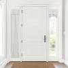 image:imageNICETOWN Blackout Door Curtain  Blinds for Indoor Windows Thermal Insulated Trica Window Covering for Patio French Door Front Privacy Sidelight Glass Curtain W26 x L72 inch 1 Panel GreyIvory White