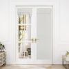 image:imageNICETOWN Blackout Door Curtain  Blinds for Indoor Windows Thermal Insulated Trica Window Covering for Patio French Door Front Privacy Sidelight Glass Curtain W26 x L72 inch 1 Panel GreyIvory White