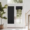 image:imageNICETOWN Blackout Door Curtain  Blinds for Indoor Windows Thermal Insulated Trica Window Covering for Patio French Door Front Privacy Sidelight Glass Curtain W26 x L72 inch 1 Panel GreyJet Black