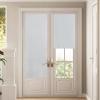 image:imageNICETOWN Blackout Door Curtain  Blinds for Indoor Windows Thermal Insulated Trica Window Covering for Patio French Door Front Privacy Sidelight Glass Curtain W26 x L72 inch 1 Panel GreyWith Pole  Greyish White