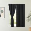 image:imageNICETOWN Blackout Door Curtain  Blinds for Indoor Windows Thermal Insulated Trica Window Covering for Patio French Door Front Privacy Sidelight Glass Curtain W26 x L72 inch 1 Panel GreyWith Pole  Black