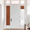 image:imageNICETOWN Blackout Door Curtain  Blinds for Indoor Windows Thermal Insulated Trica Window Covering for Patio French Door Front Privacy Sidelight Glass Curtain W26 x L72 inch 1 Panel GreyBurnt Orange