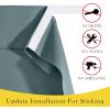 image:imageNICETOWN Blackout Door Curtain  Blinds for Indoor Windows Thermal Insulated Trica Window Covering for Patio French Door Front Privacy Sidelight Glass Curtain W26 x L72 inch 1 Panel GreyGreyish Blue