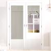 image:imageNICETOWN Blackout Door Curtain  Blinds for Indoor Windows Thermal Insulated Trica Window Covering for Patio French Door Front Privacy Sidelight Glass Curtain W26 x L72 inch 1 Panel GreyLight Flaxen