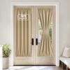 image:imageNICETOWN Door Curtain Panel Grey French Door Curtains Blackout Thermal Insulated Curtain Sidelight Privacy for WindowLiving RoomDoorwaysClassroom 25W by 72L inches 1 Panel100 Blackout  Biscotti Beige