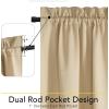 image:imageNICETOWN Door Curtain Panel Grey French Door Curtains Blackout Thermal Insulated Curtain Sidelight Privacy for WindowLiving RoomDoorwaysClassroom 25W by 72L inches 1 Panel100 Blackout  Biscotti Beige