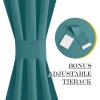 image:imageNICETOWN Door Curtain Panel Grey French Door Curtains Blackout Thermal Insulated Curtain Sidelight Privacy for WindowLiving RoomDoorwaysClassroom 25W by 72L inches 1 PanelSea Teal