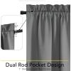 image:imageNICETOWN Door Curtain Panel Grey French Door Curtains Blackout Thermal Insulated Curtain Sidelight Privacy for WindowLiving RoomDoorwaysClassroom 25W by 72L inches 1 Panel100 Blackout  Grey