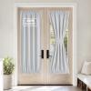 image:imageNICETOWN Door Curtain Panel Grey French Door Curtains Blackout Thermal Insulated Curtain Sidelight Privacy for WindowLiving RoomDoorwaysClassroom 25W by 72L inches 1 Panel100 Blackout  Greyish White